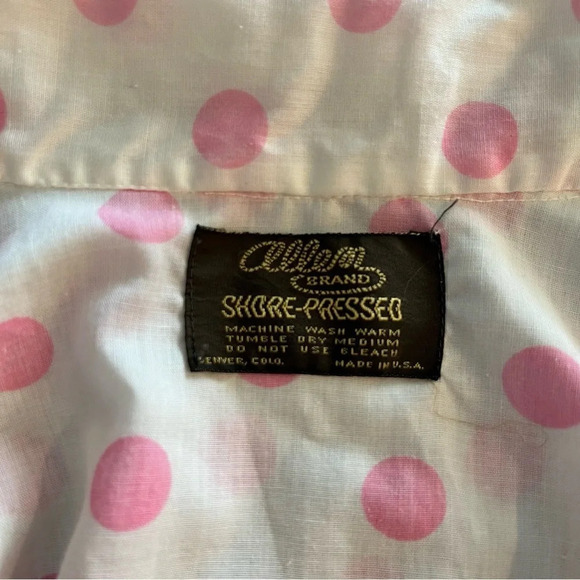 Vintage Allen Brand Pink Polkadot Blouse XS - Picture 3 of 7